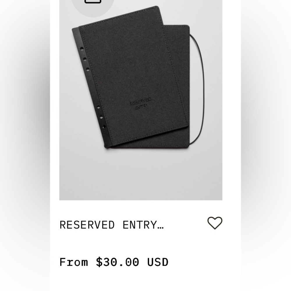 ISO: Reserved Entry cloth cover